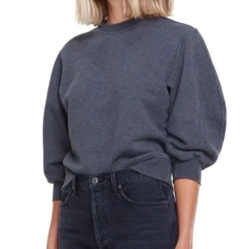 AGOLDE Gray Thora 3/4 Sleeve Sweatshirt